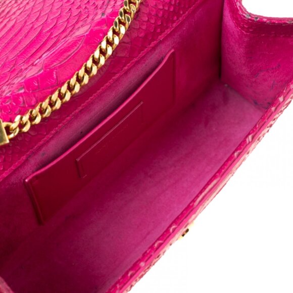 Saint Laurent Paris Pink Python Embossed Leather Kate Tassel Shoulder Bag - Picture 7 of 11